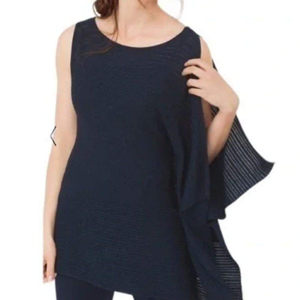NWOT White House Black Market Asymmetric Drape Sleeve Shimmer Sweater Medium